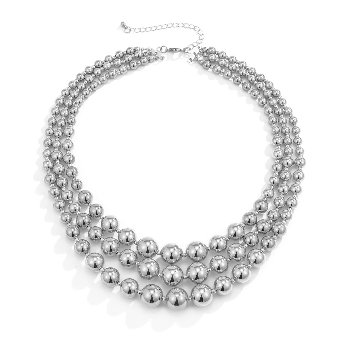Multi-layer women's necklace with round beads