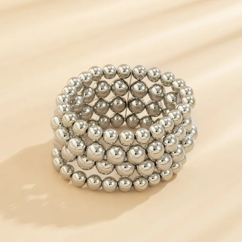 Fashion 4-layered bracelet by simple geometric resin balls