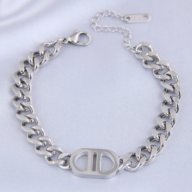 Fashion Metal D Word Titanium Steel Bracelet