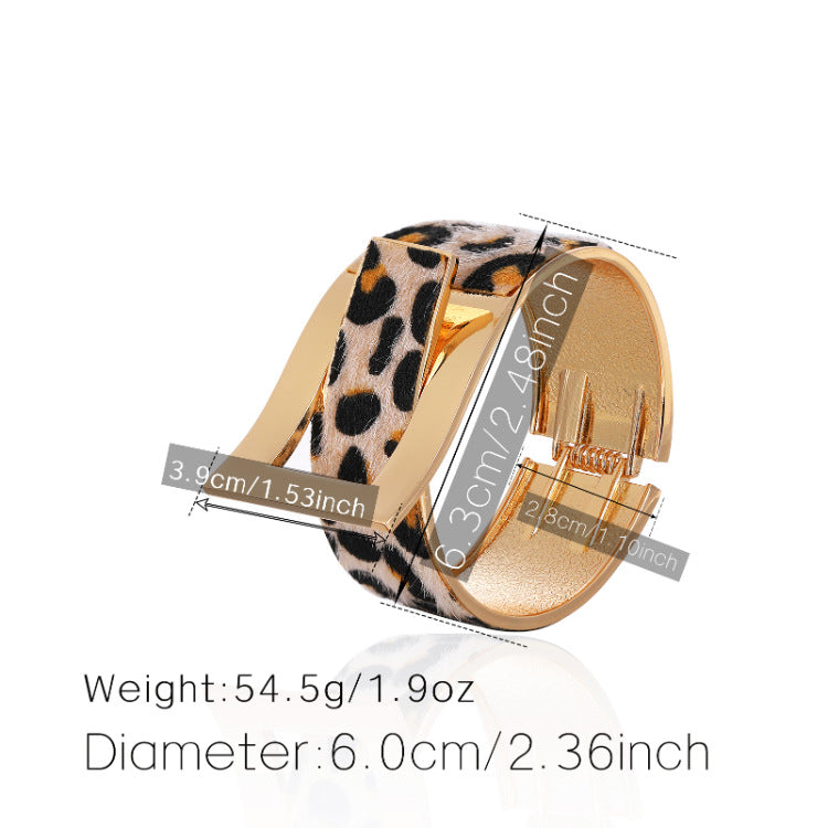 Leopard Leather Magnetic Bracelet