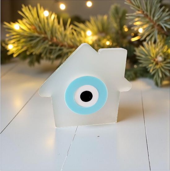 Γούρι plexiglass σπίτι με μάτι αμμοβολής – So Cute by Dimi Wholesale