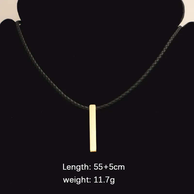 Simple Style Streetwear Rectangle Stainless Steel Unisex Pendant Necklace