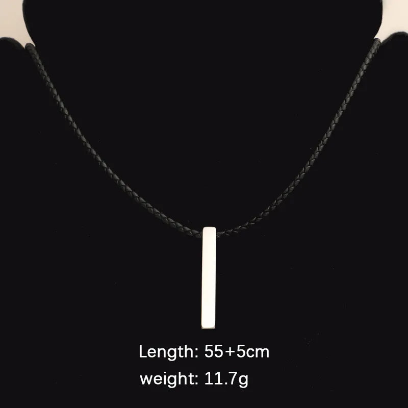 Simple Style Streetwear Rectangle Stainless Steel Unisex Pendant Necklace