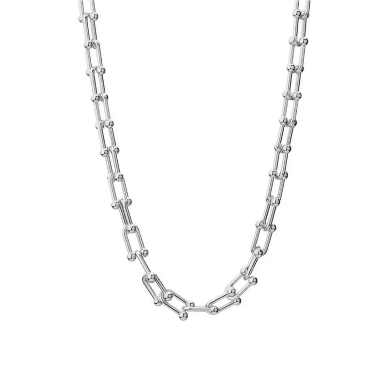 Streetwear U Shape Titanium Steel Necklace 45cm, pack of 2 pieces