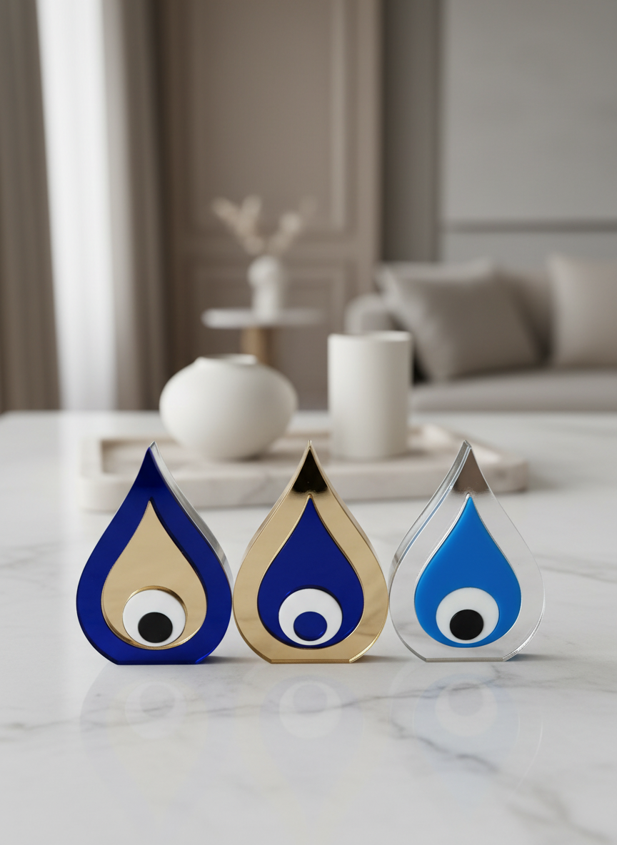 🤍✨ Drop Mirror – Plexiglass Evil Eye