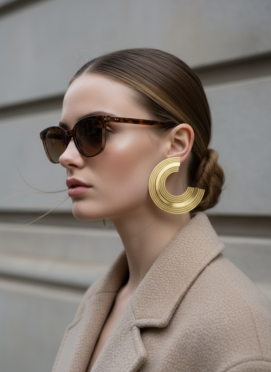 Cecilia earrings – plexiglass ανάγλυφα σκουλαρίκια 3/4 κύκλος – So Cute by Dimi