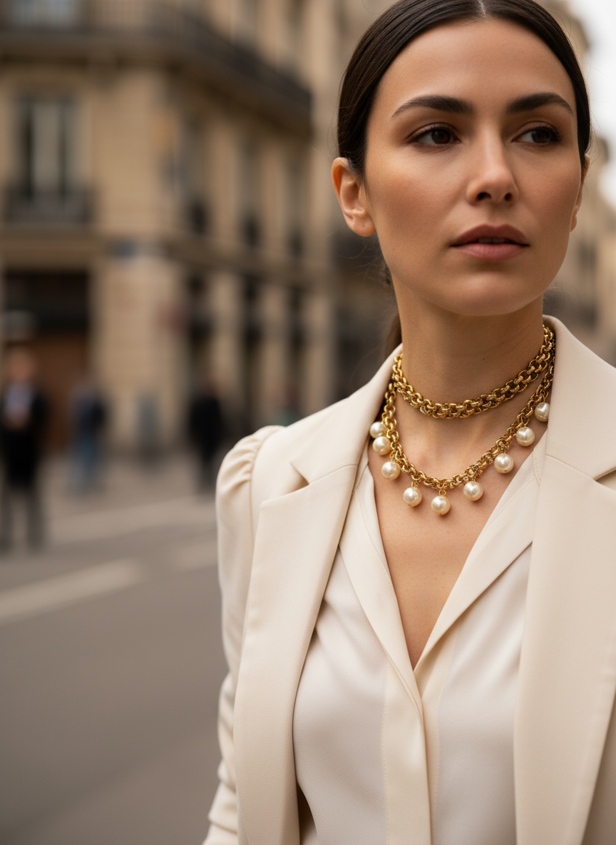 Χειροποίητο κολιέ με ατσάλινη αλυσίδα και πέρλες – Kalisti Necklace – So Cute by Dimi