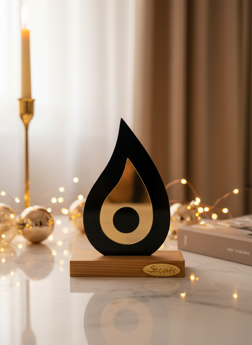 🤍✨ Γούρι Plexiglass Σταγόνα με Μάτι Χρυσό | Επιτραπέζιο Διακοσμητικό