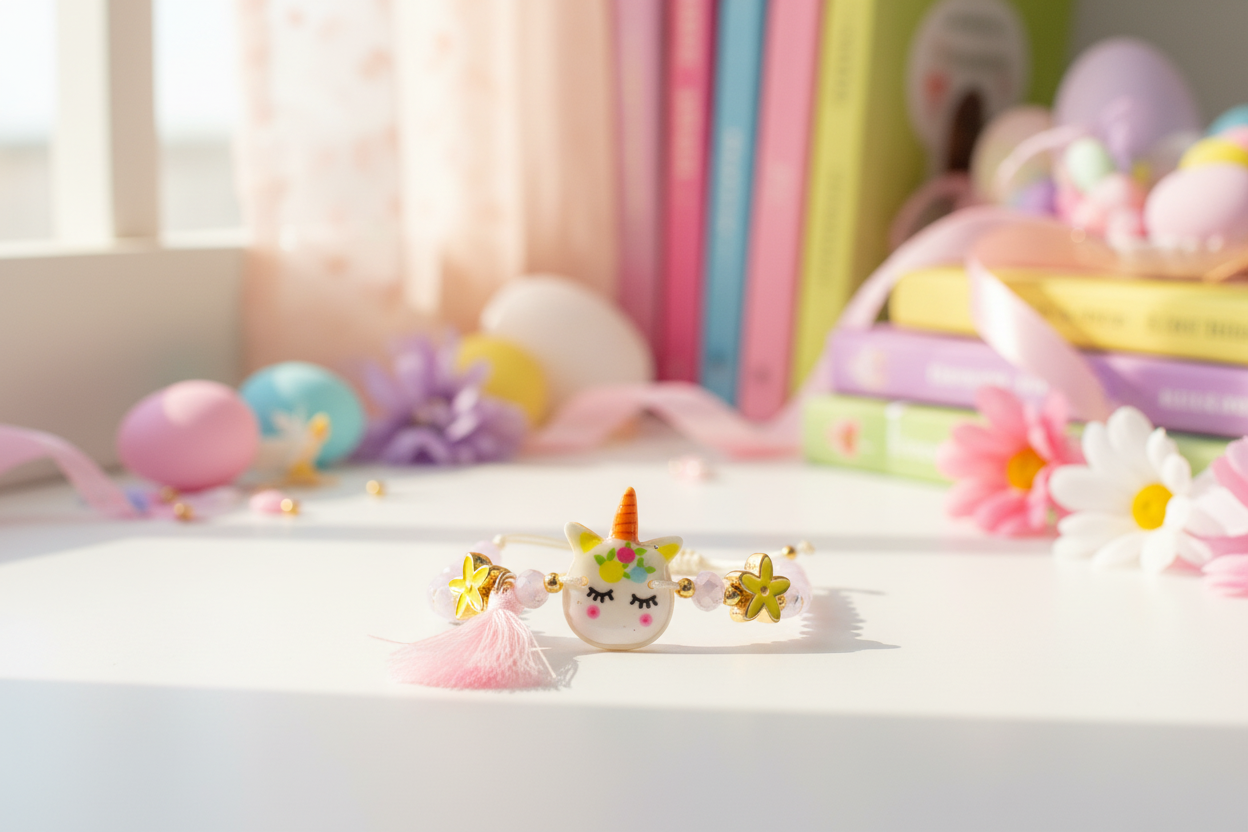 🤍✨ Πασχαλινή Λαμπάδα Unicorn με Βραχιολάκι και προαιρετικό συνοδευτικά (κάδρο και φωτιστικό Led)