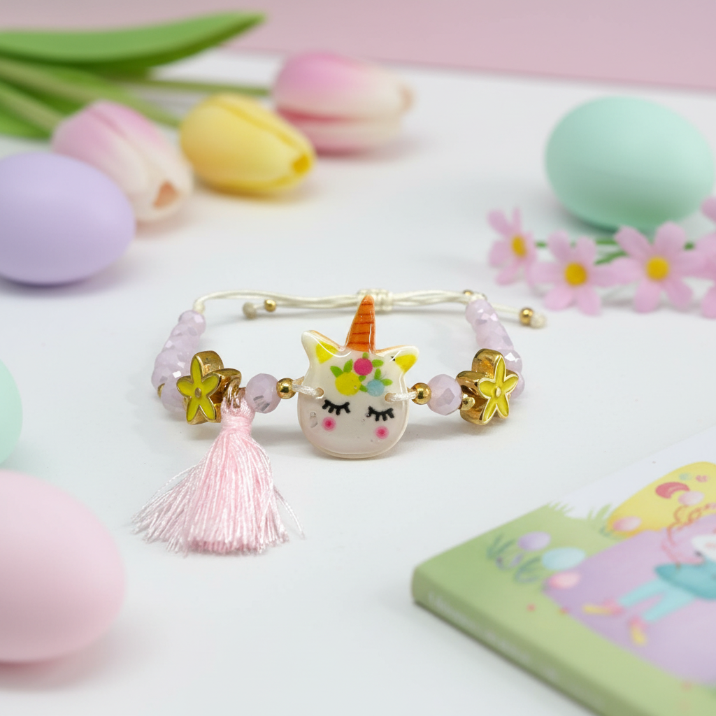 🤍✨ Πασχαλινή Λαμπάδα Unicorn με Βραχιολάκι και προαιρετικό συνοδευτικά (κάδρο και φωτιστικό Led)