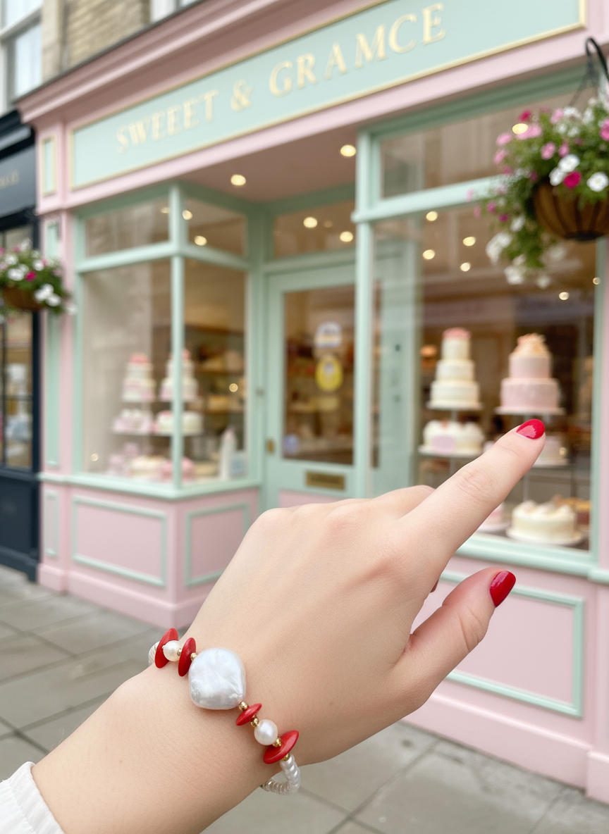 Χειροποίητο βραχιόλι με φυσικές πέτρες και baroque πέρλα – So Cute by Dimi