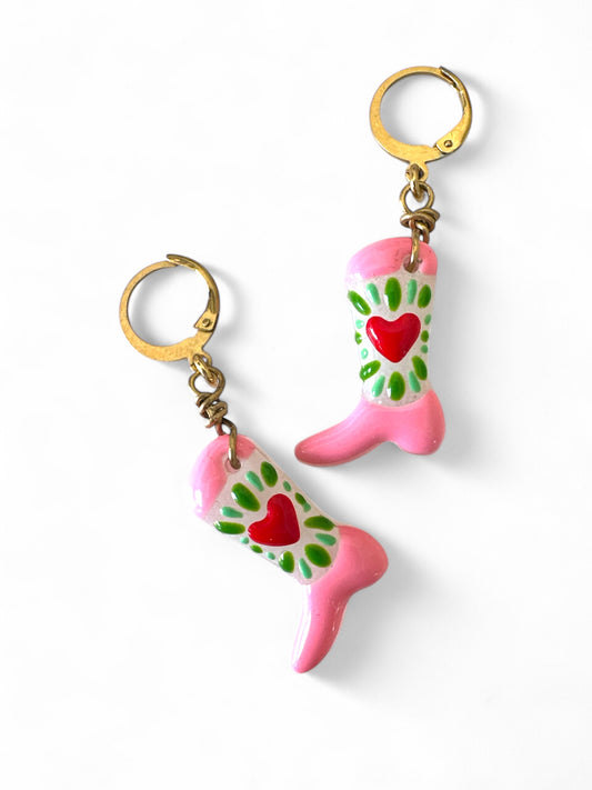 Pink Western Earrings