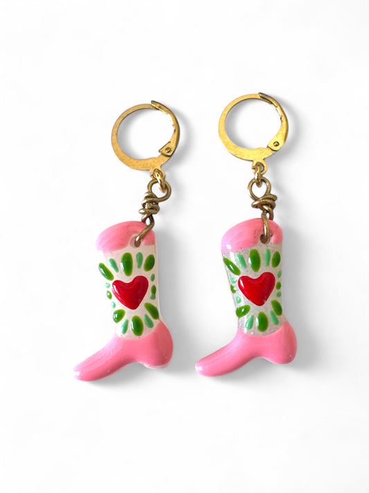Pink Western Earrings