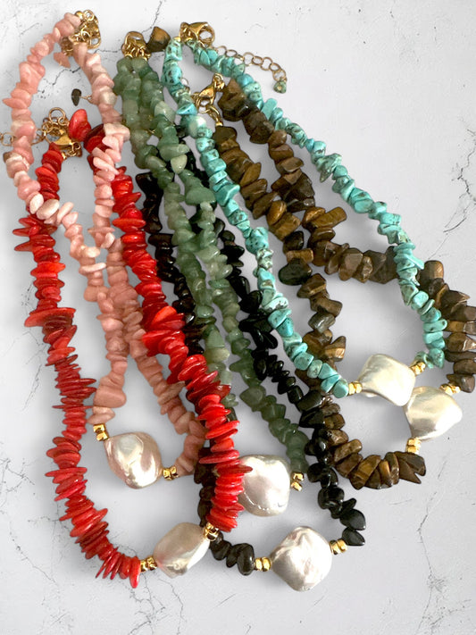 Color Flow – Natural Stones Necklace