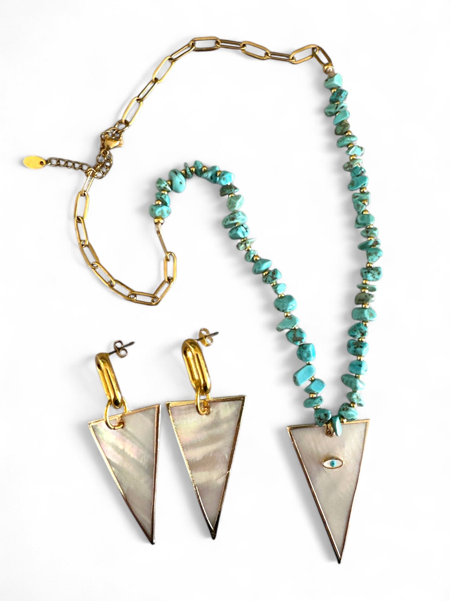 Κολιέ “Turquoise Glow – Shell Eye Charm”