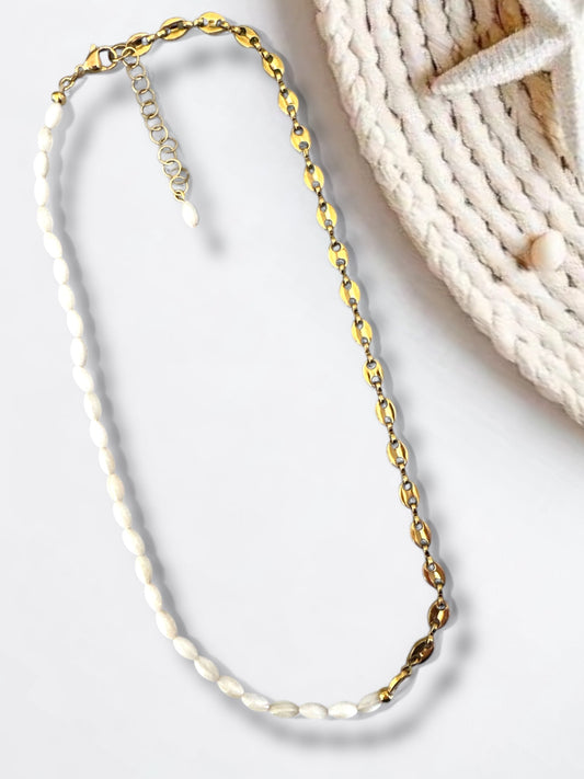 Riviera Shell & Steel Necklace
