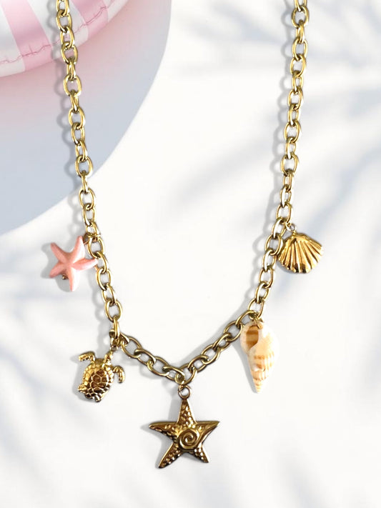 Mermaid Charms – Ατσάλινα κολιέ με καλοκαιρινά charms (2 σχέδια)