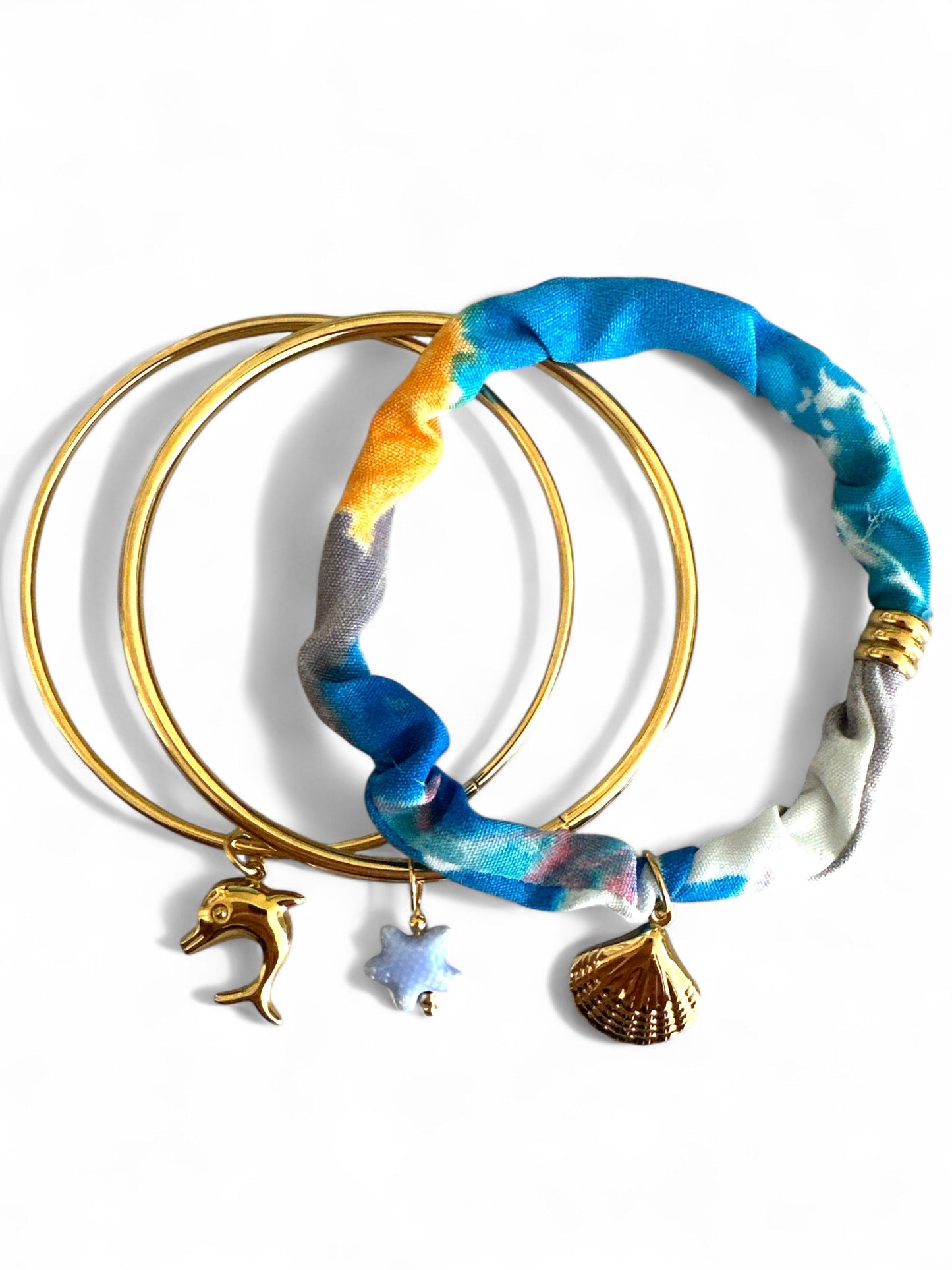 Ocean Whisper – Σετ 3 Βραχιόλια με Καλοκαιρινά Charms