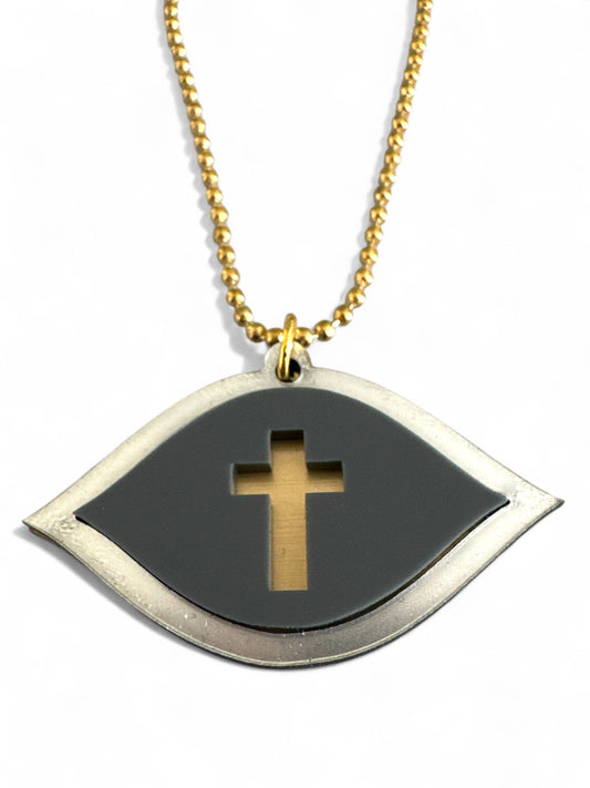 Γούρι αυτοκινήτου  Μάτι με Σταυρό “Fusion Minimal” 🧿✝️