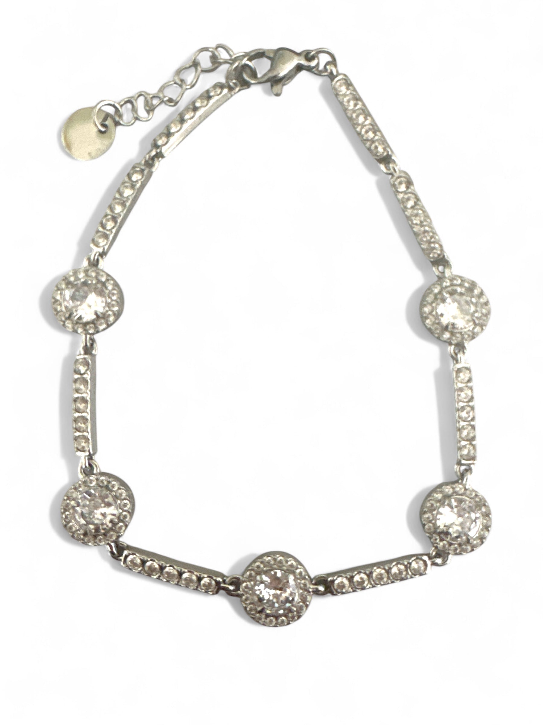 Ατσάλινο βραχιόλι με ζιργκόν και στρας σε χρυσό ή ασημί – So Cute by Dimi χονδρική