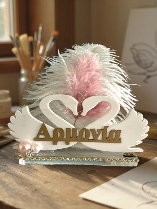 🤍✨ Επιτραπέζιο Γούρι «Fairytale Swans – Αρμονία» | Christmas Fairytale 🦢