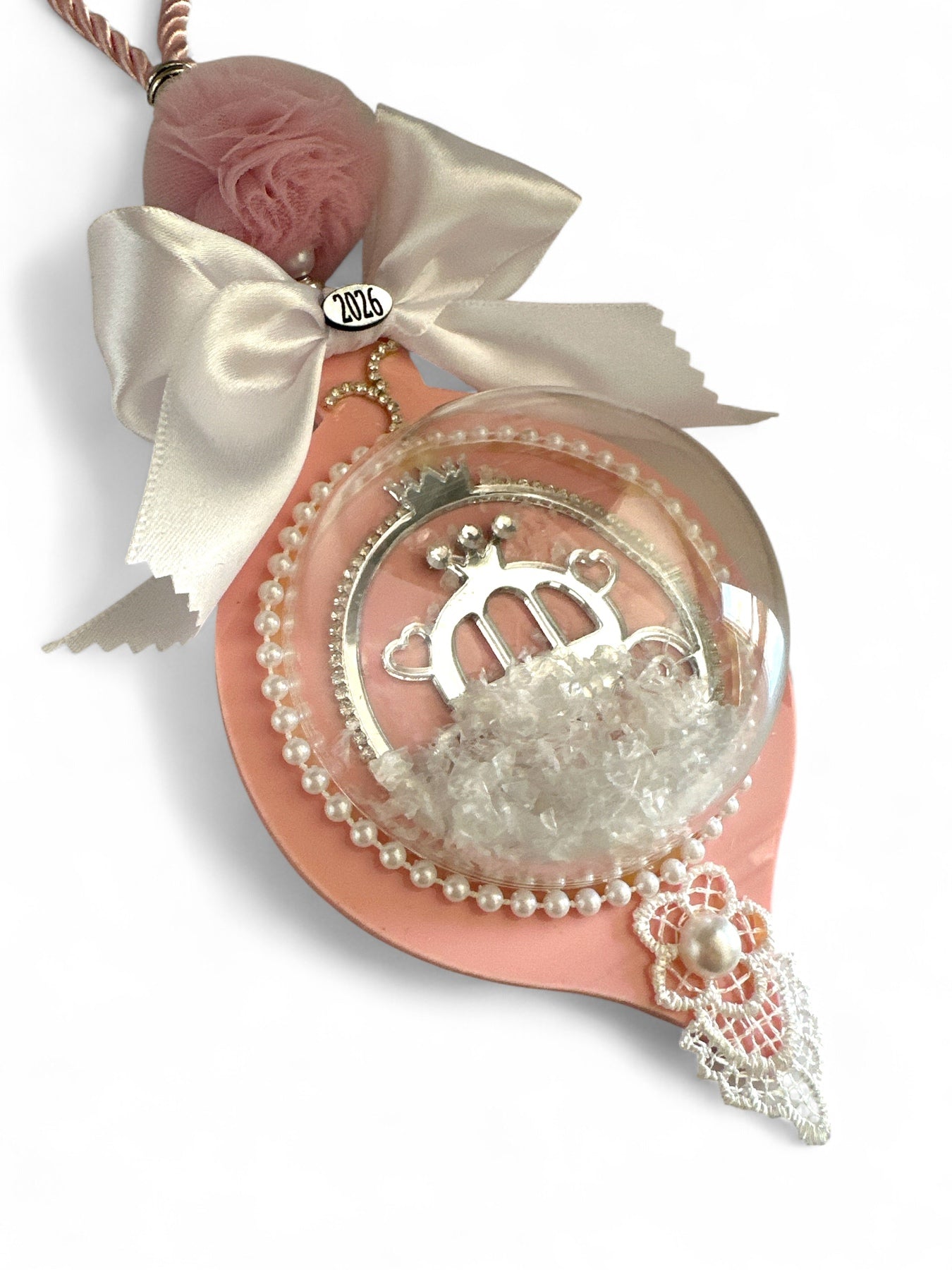 Γούρι Royal Carriage Snow Globe με άμαξα παραμυθιού, πέρλες & δαντέλα – So Cute by Dimi Χονδρική