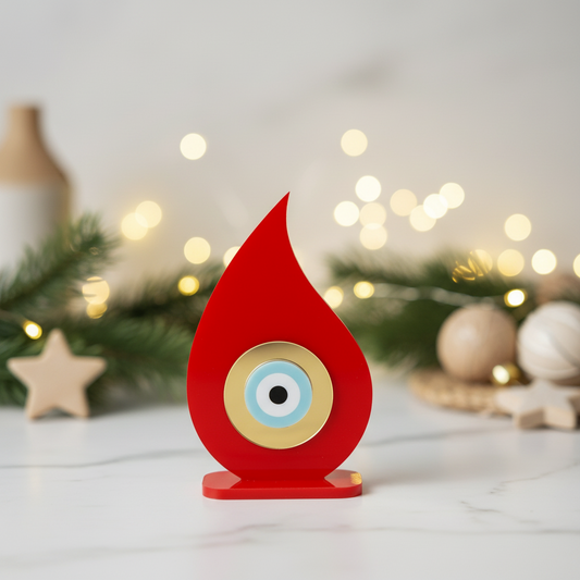 Γούρι φλόγα με μάτι plexiglass σε ματ και καθρέφτη χρώματα – Χονδρική So Cute by Dimi