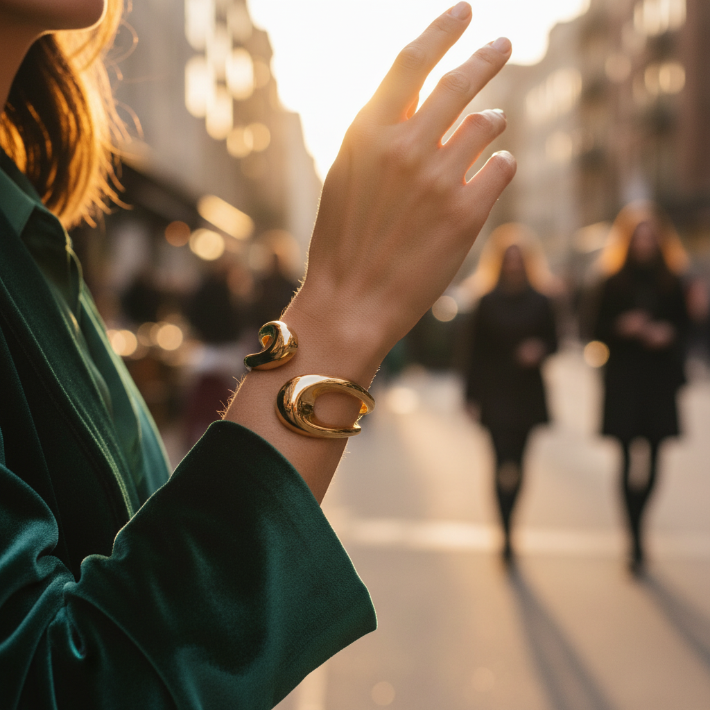 Sculptural twisted cuff bracelet σε χρυσό, ασημί & δίχρωμο – wholesale So Cute by Dimi