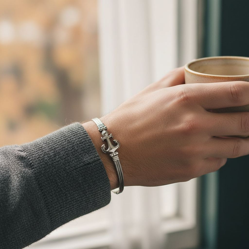 Ανδρικό ατσάλινο βραχιόλι άγκυρα – Stainless steel bracelet | So Cute by Dimi Wholesale