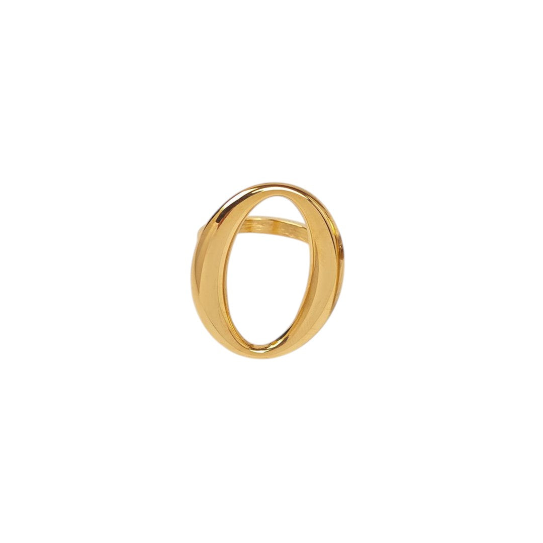 Stainless steel oval minimal ring σε χρυσό, ασημί & δίχρωμο – wholesale So Cute by Dimi