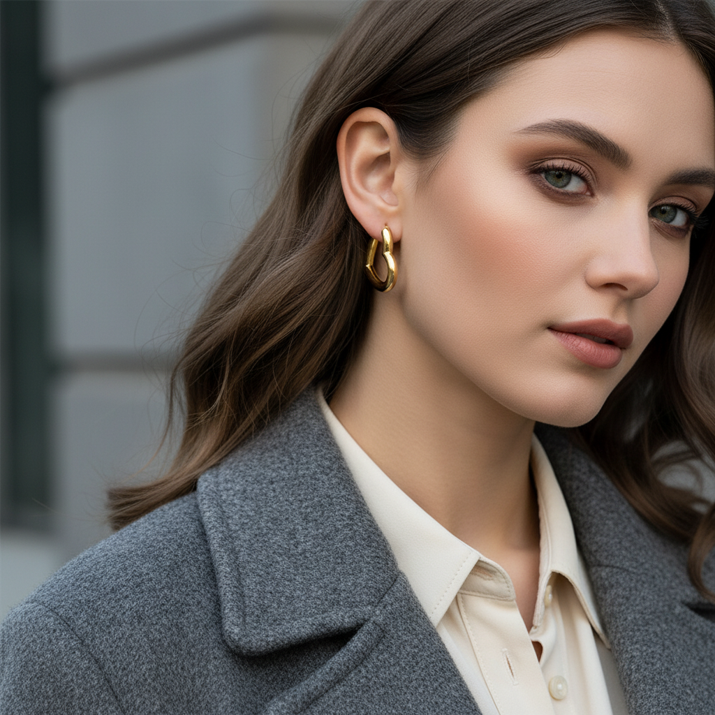 ⚡🚚 Heart Flow Hoops – Stainless Steel Earrings