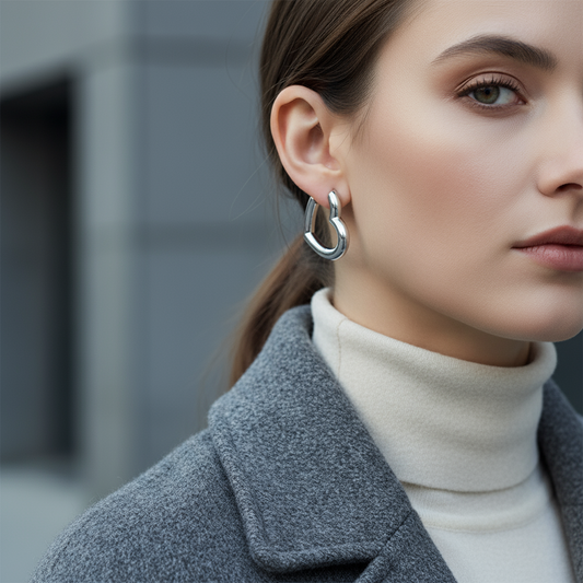 ⚡🚚 Heart Flow Hoops – Stainless Steel Earrings