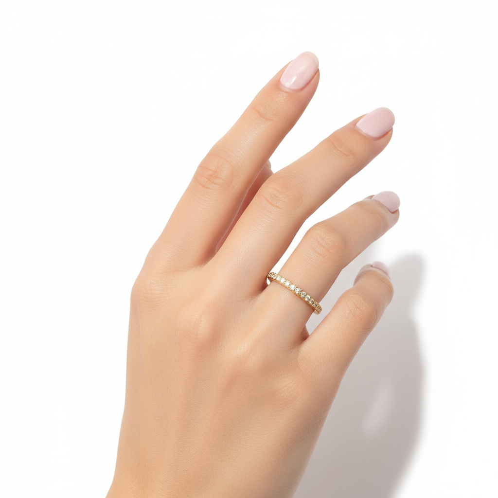 Χονδρική δαχτυλίδι από ατσάλι με ζιργκόν Sparkle Line – So Cute by Dimi