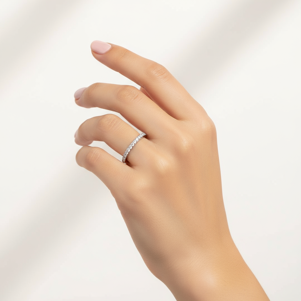 Χονδρική δαχτυλίδι από ατσάλι με ζιργκόν Sparkle Line – So Cute by Dimi