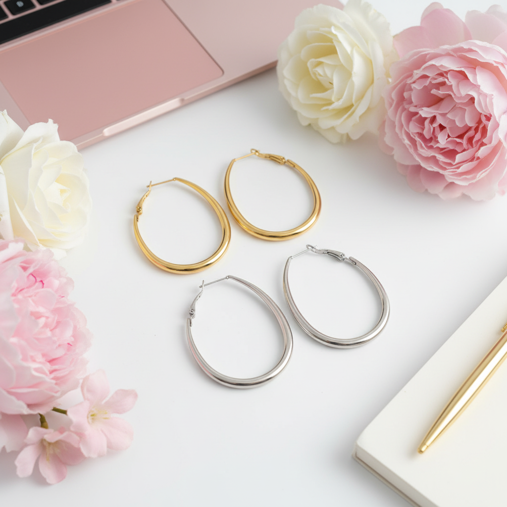 ⚡🚚 Sleek Oval Hoops 4 cm