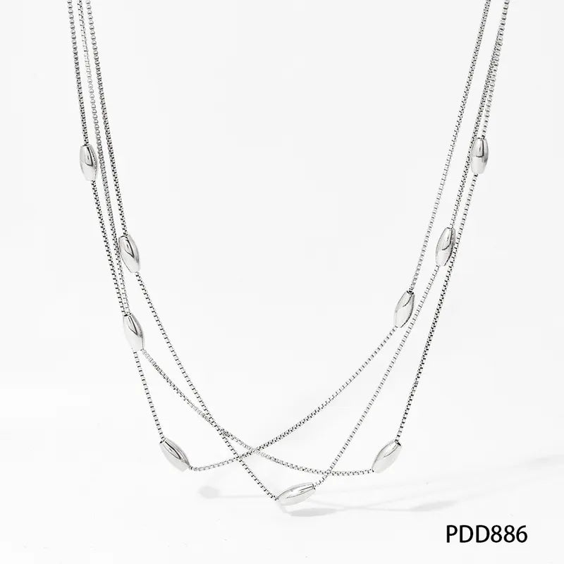 Stainless Steel Triple Chain Necklace