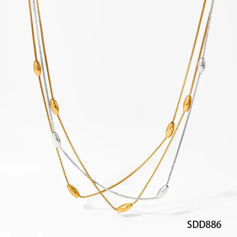 Stainless Steel Triple Chain Necklace