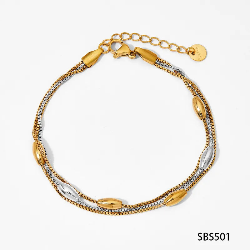 Stainless Steel Triple Chain Bracelet