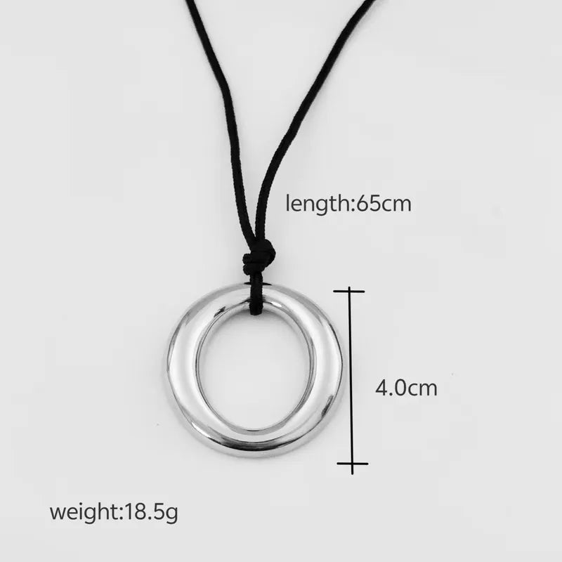 O-Shape 304 Stainless Steel 18K Gold Plated Pendant Necklace