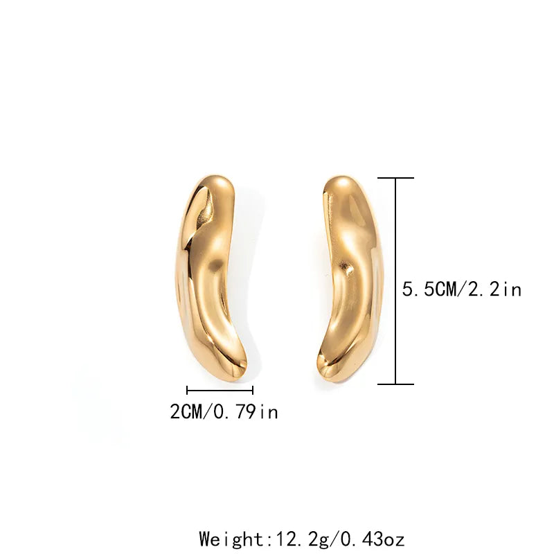 Exaggerated Irregular 304 Stainless Steel Ring and Earrings set