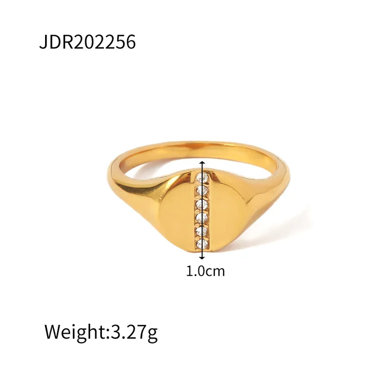 304 Stainless Steel Zircon Inlay Rings