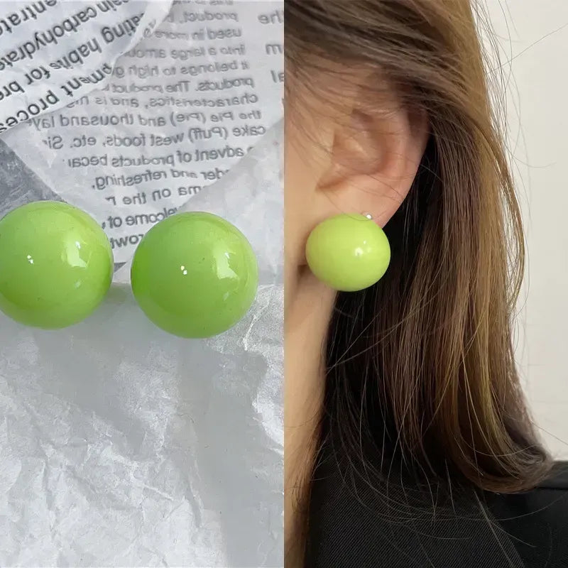 Acrylic Ball Earrings