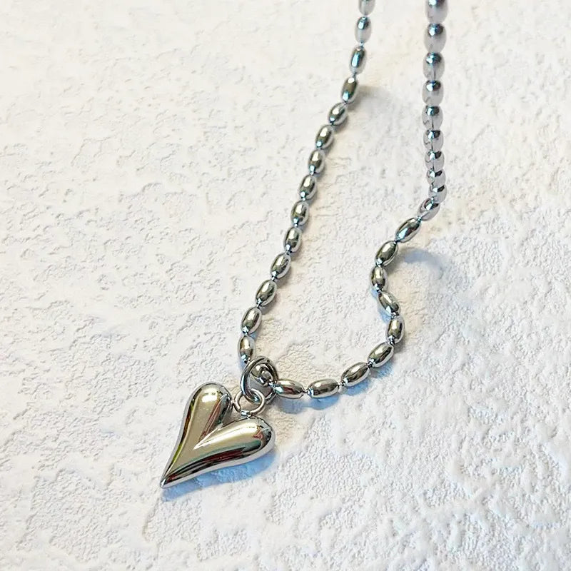 Heart Shape Titanium Steel Plating Pendant Necklace