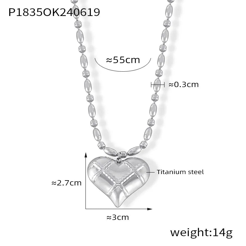 Heart Shape 304 Stainless Steel Pendant Necklace