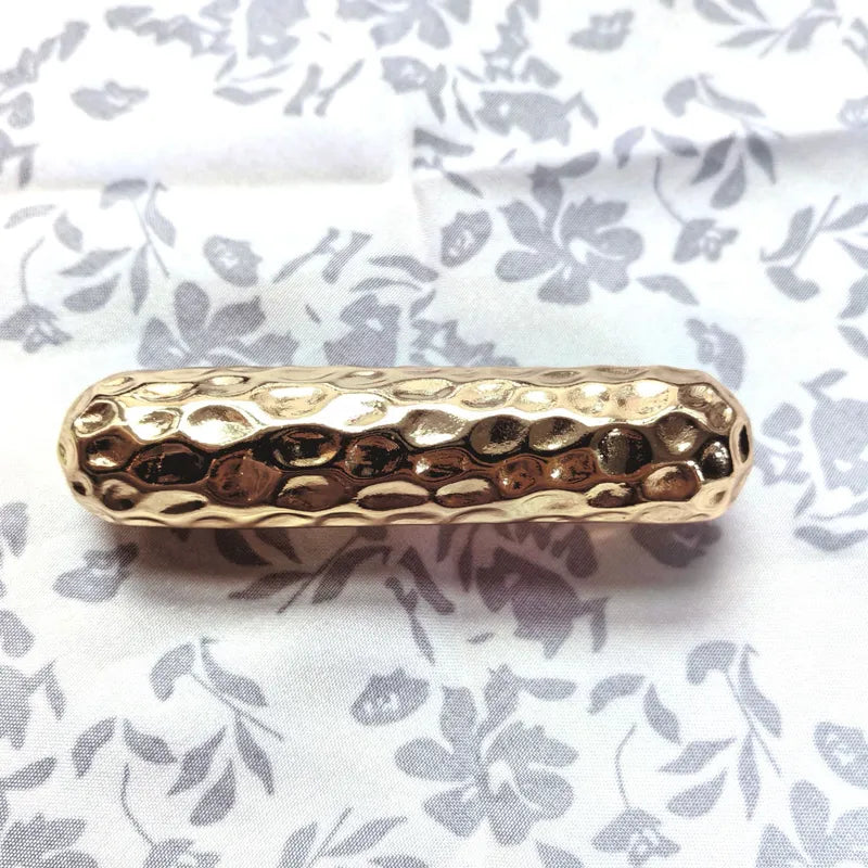 Geometric Alloy Plating Hair Tie