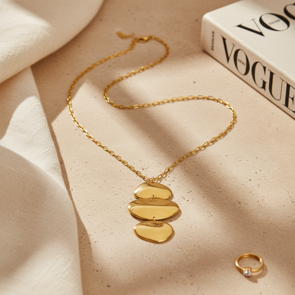 Golden Pebble Layers Necklace by So Cute by Dimi – Wholesale Jewelry