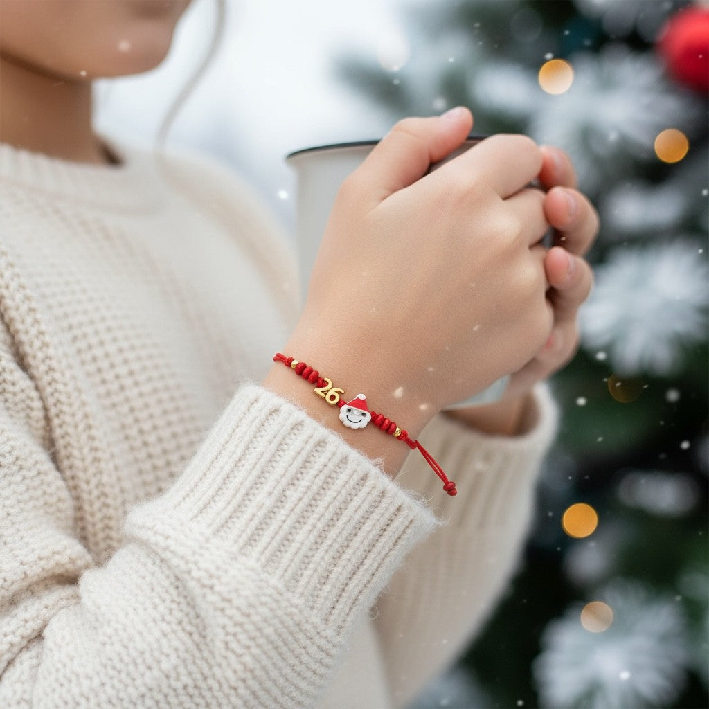 Παιδικό βραχιόλι γούρι 2026 με Άγιο Βασίλη & μεταλλικό 26 – So Cute by Dimi Wholesale