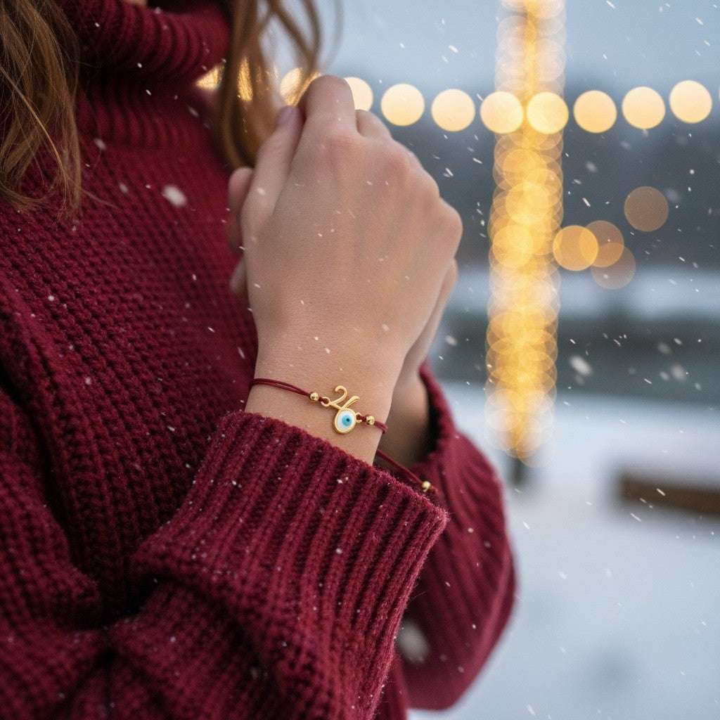 Χειροποίητο βραχιόλι γούρι 2026 με ματάκι και κορδόνι σε πολλά χρώματα – So Cute by Dimi Wholesale