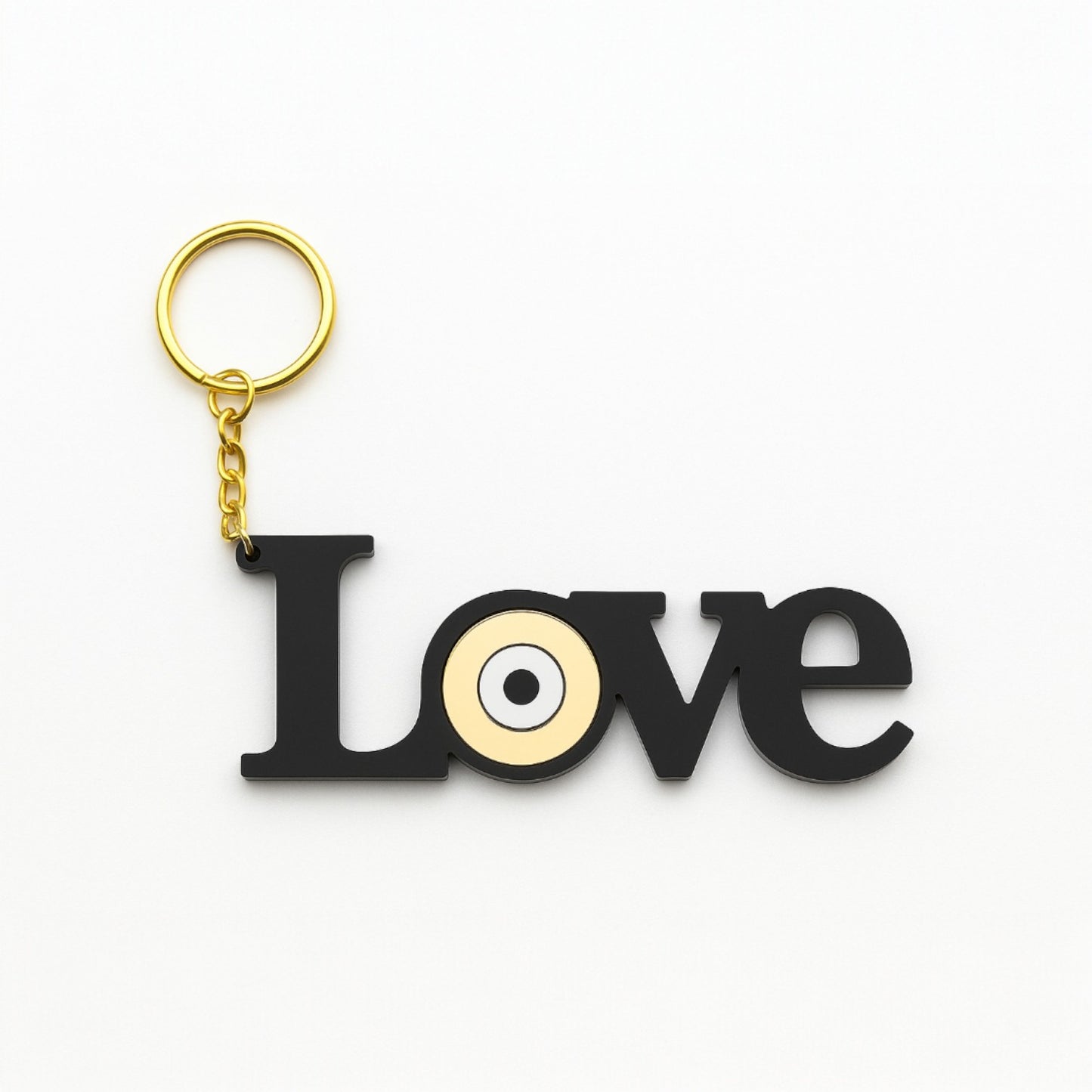 Plexiglass μπρελόκ LOVE με μάτι – So Cute by Dimi Wholesale