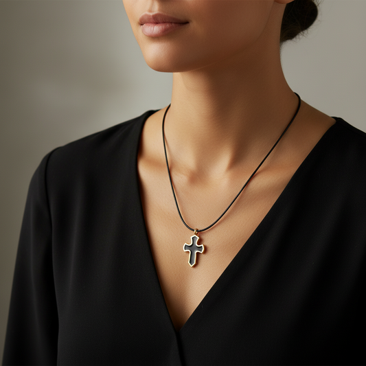 ⚡🚚Κολιέ “Urban Cross Enamel” – Ατσάλι